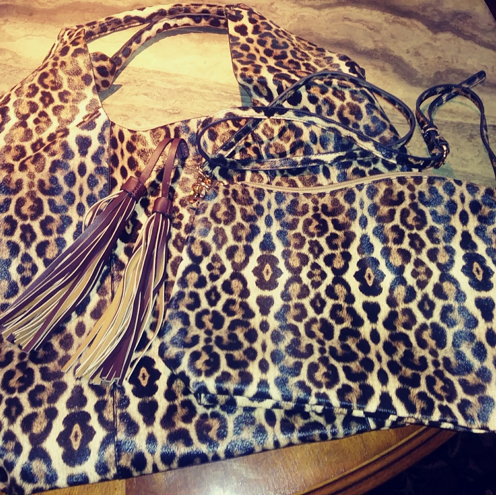 Leopard  2 in 1 Boho Bag and Cross Body .